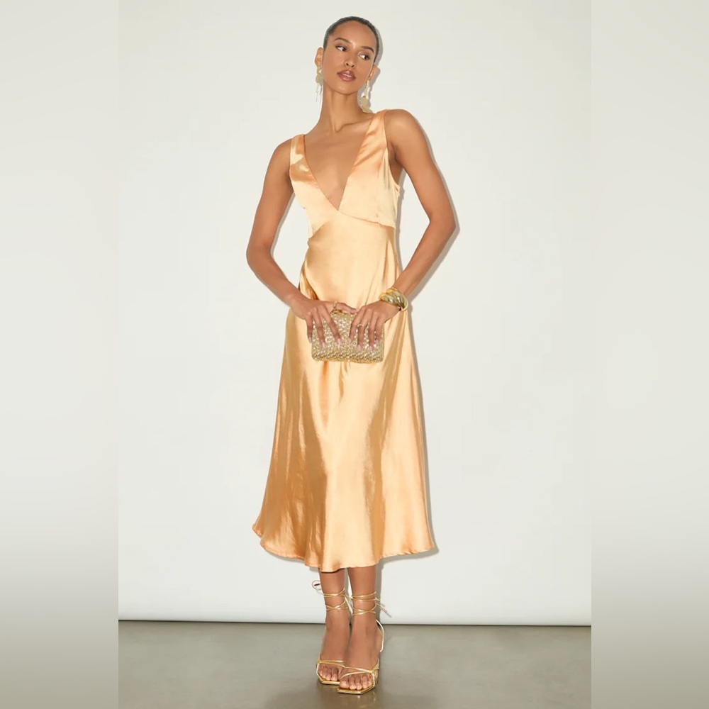 Lulus Satin Midi Dress